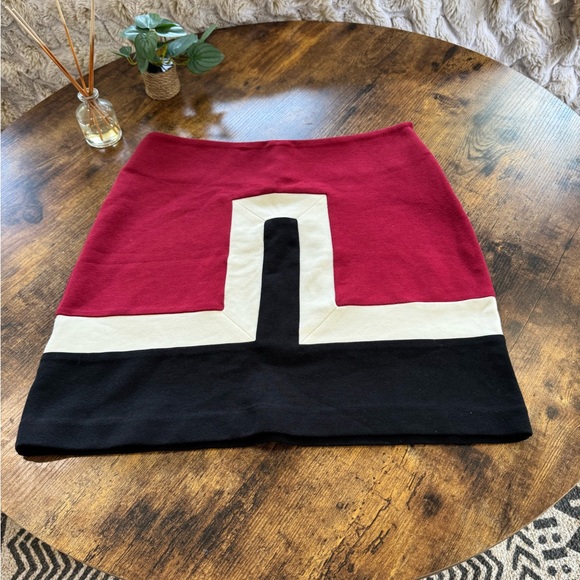 Color block Red, Black, and White Women's Skirt sz6 retro 70’s - Picture 9 of 12